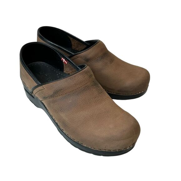 Sanita Brown Leather Mules - Picture 9 of 16